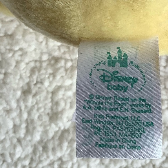 Disney Baby Winnie The Pooh Plush Crinkle Ears Rattle Embroidered Eyes Toy - Picture 6 of 6